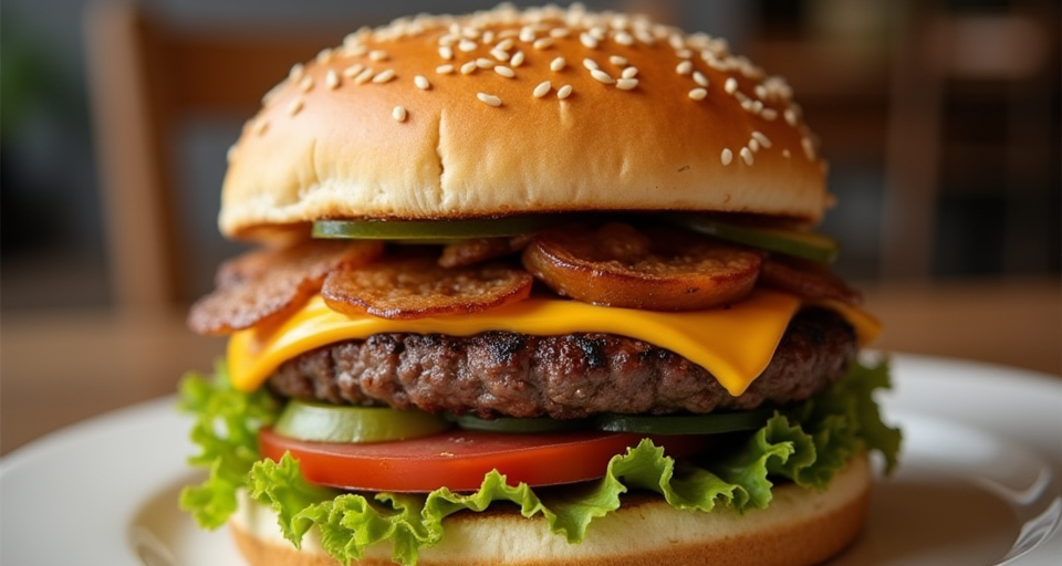 Hamburger: Lezzetin ve Tarihin Buluştuğu Nokta | FitMi Sağlıklı Yaşam Hamburger: Lezzetin ve Tarihin Buluştuğu Nokta - FitMi Blog Yazısı Kapak Görseli